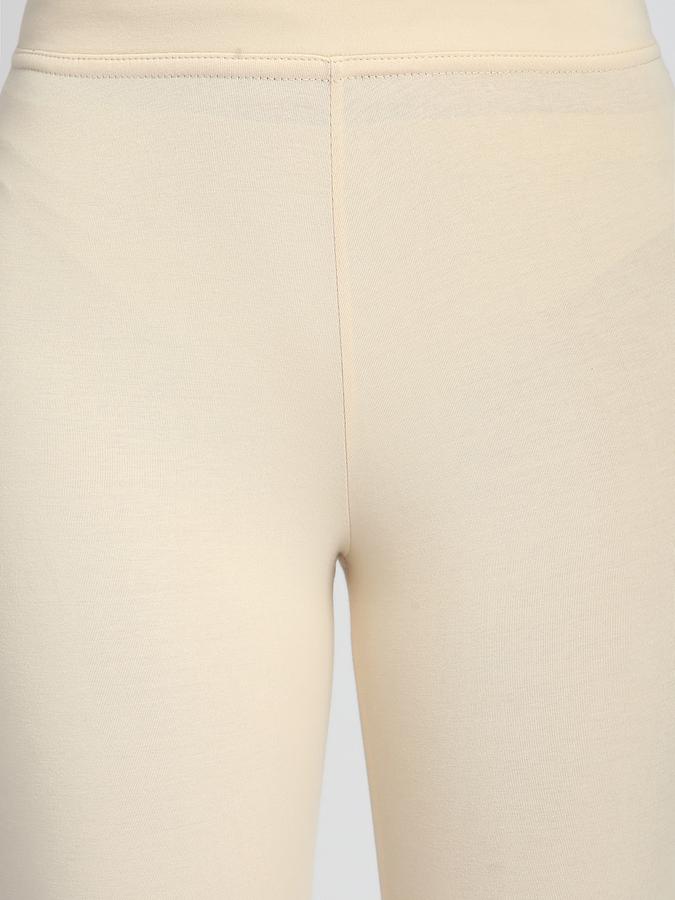 Women Cotton Lycra Elasticated Waist Full Length Solid Leggings