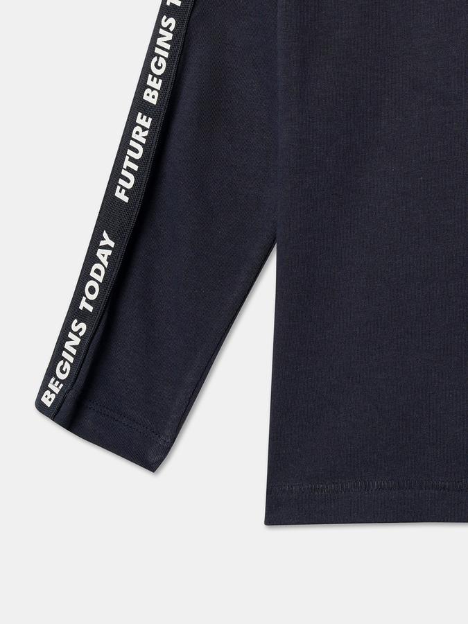 R&B Boys' Blue Printed T-Shirt