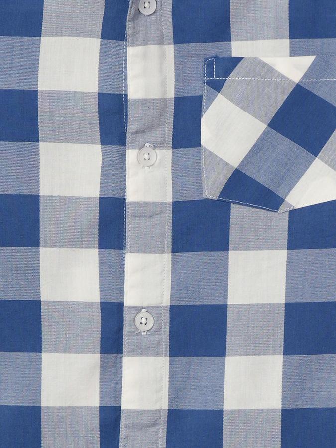 Boys Cotton Regular Fit Long Sleeve Checked Shirt
