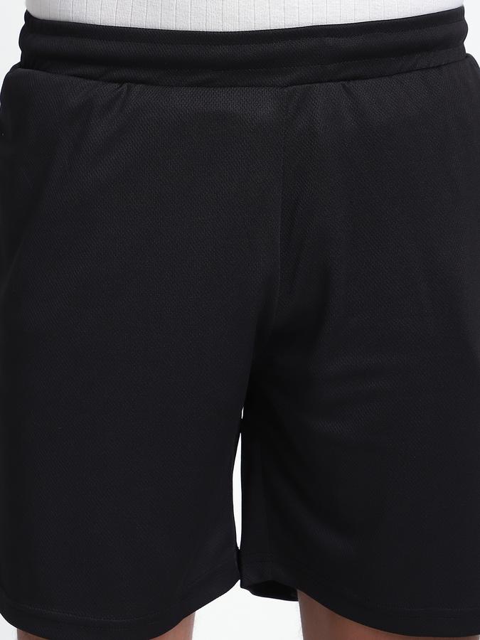 Men Polyester Regular Fit Elastic Waist Solid Shorts