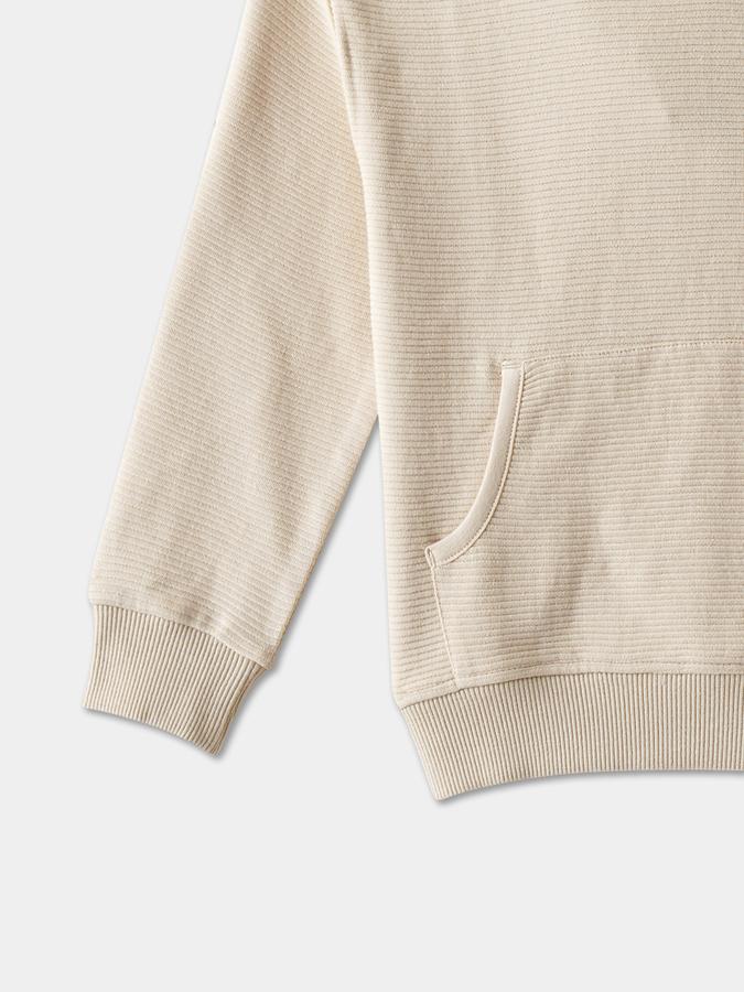 Boys Cotton Relaxed Fit Hooded Textured Hoodie