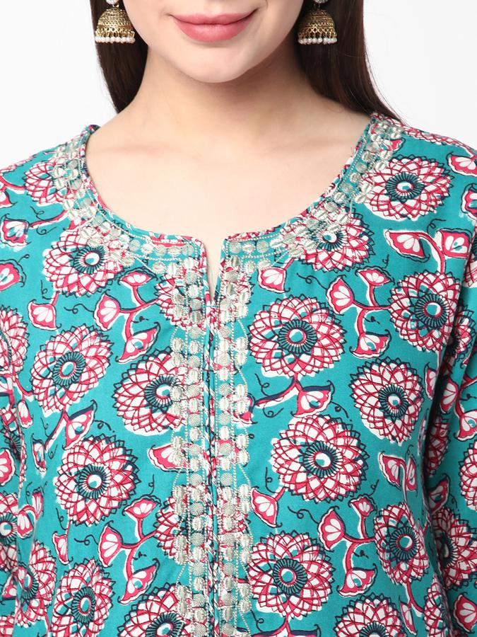 R&B Teal Women Kurtas image number 3