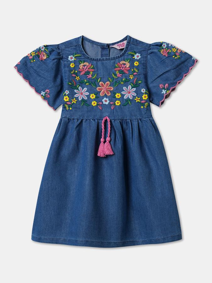 Baby Girls Midi/Knee Length Casual Dress Short Sleeve image number 0