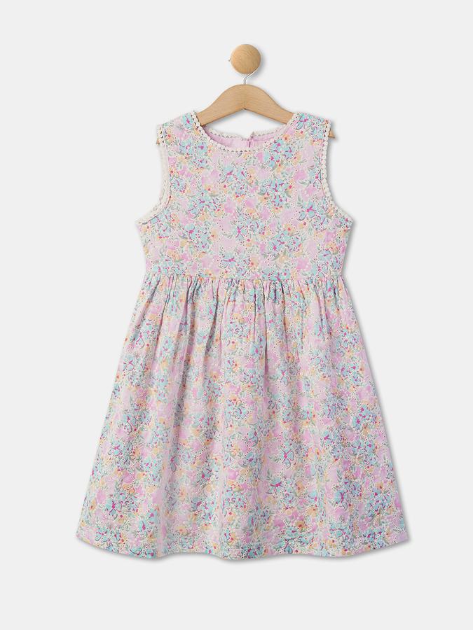 R&B Girl's A Line All Over Printed Woven Dress