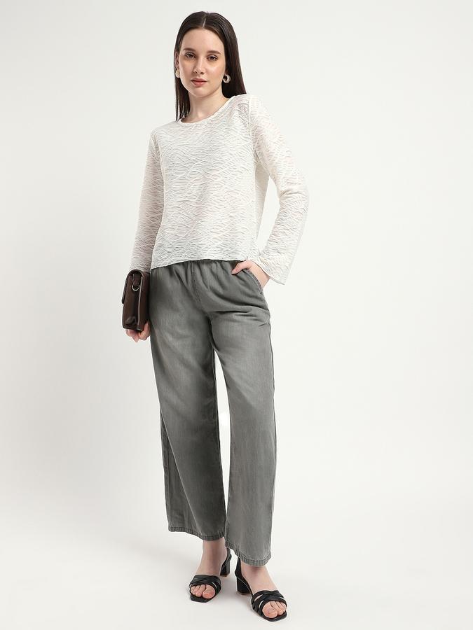 Women Cotton Relaxed Fit Mid Rise Elasticated Waist Jeans