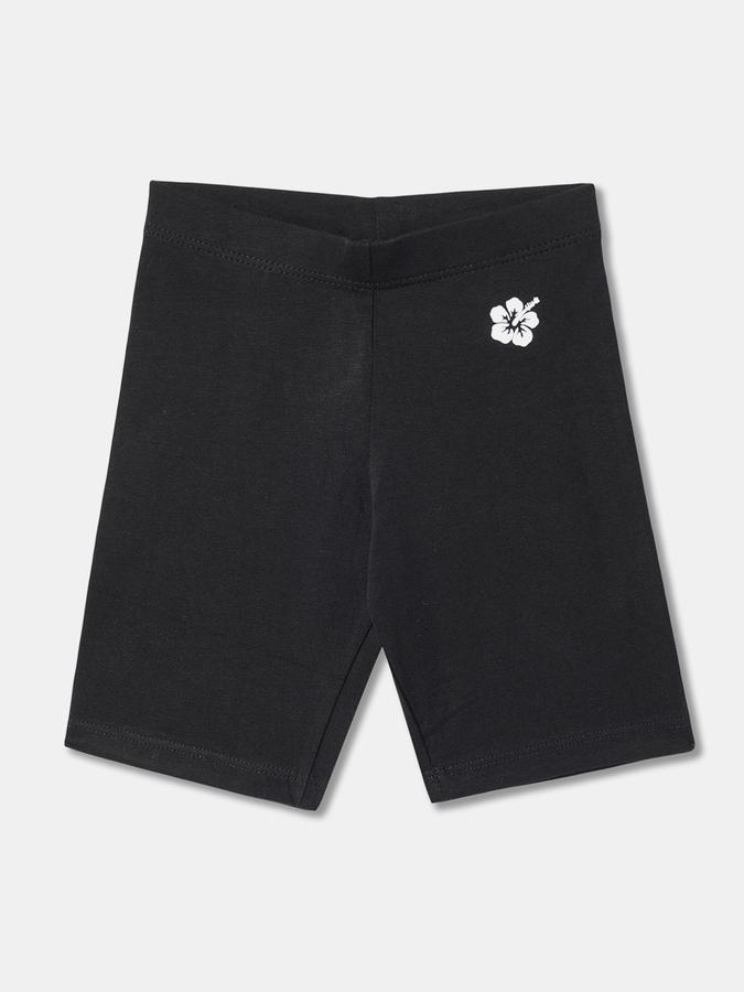 Girls Cotton Blend Slim Fit Elastic Waist Clean Hem Shorts