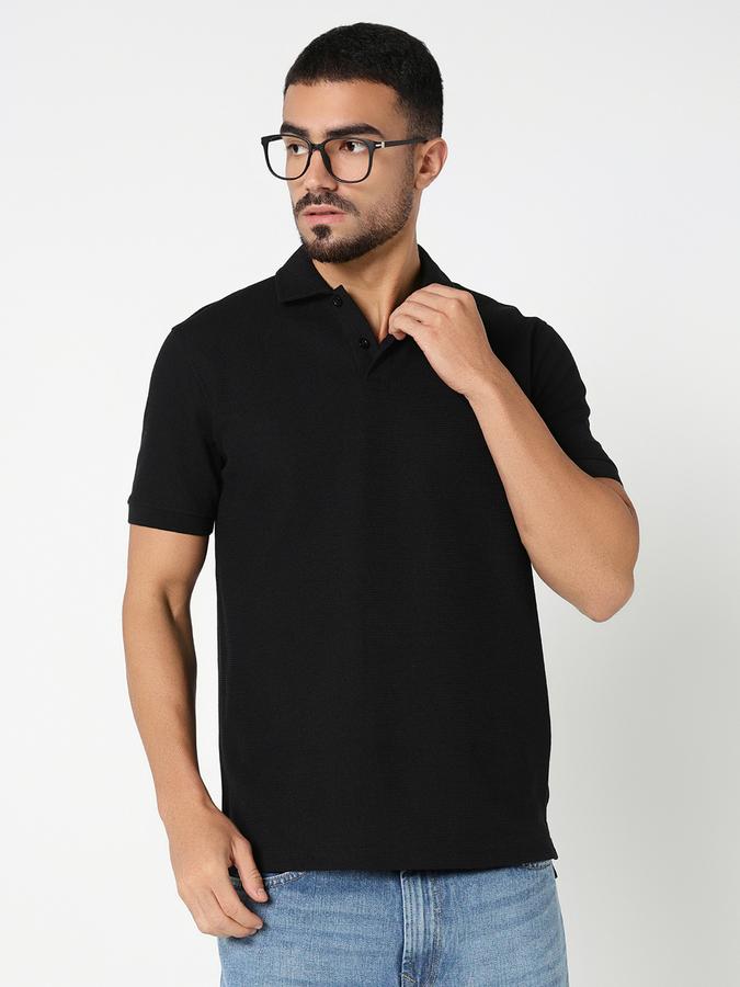 Solid Men Polo Neck T-Shirt