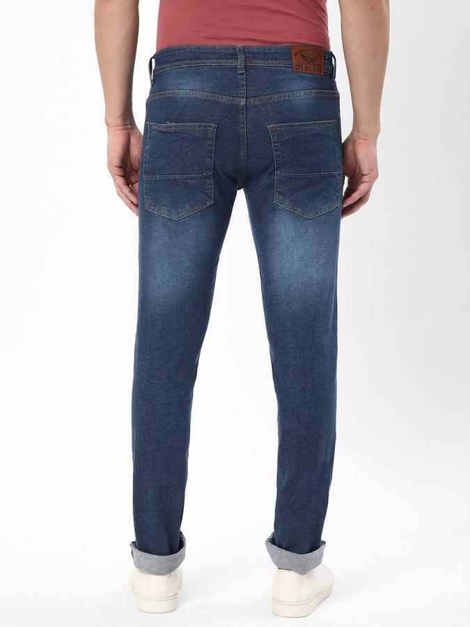 Men Cotton Slim Fit Mid Rise Faded Jeans