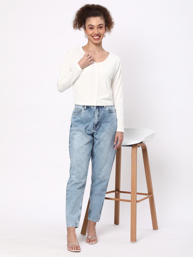 Women Ribbed Slim Fit Scoop-Neck Top image number 1