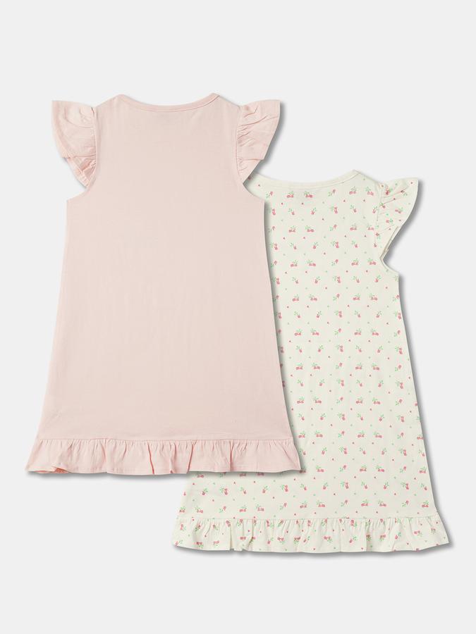 Pack of 2 Girls Graphic Print Nighshirts image number 1