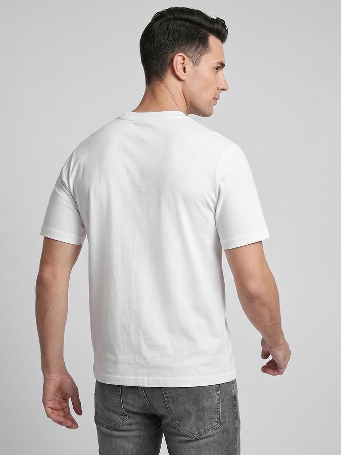 R&B White Typography Men Round Neck Relaxed Fit Short Sleeves T-Shirt 