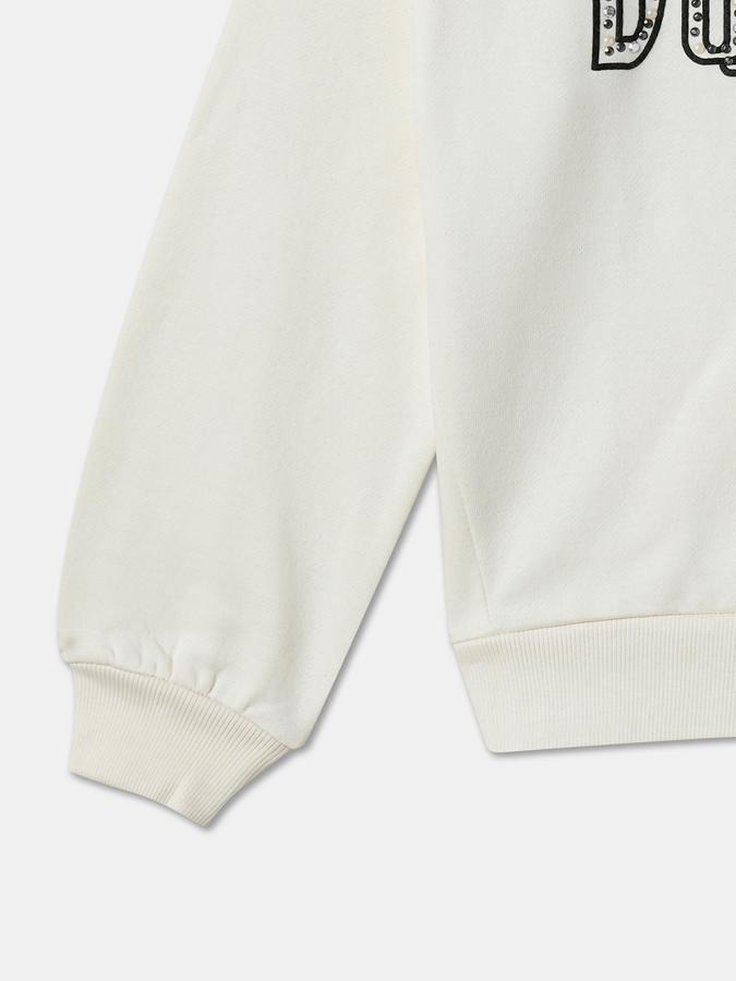 R&B Girls' Ivory Embellished Sweatshirt