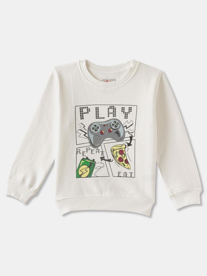 R&B Boys' Ivory Printed Sweatshirt