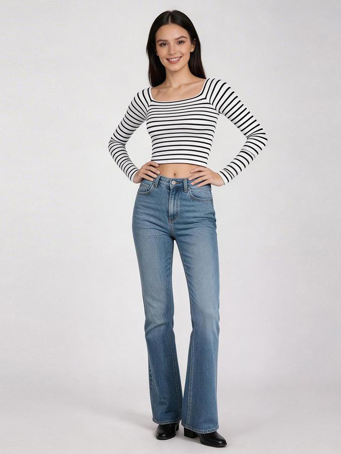 R&B White Self Designed Women Fitted Top 