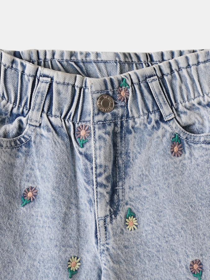 R&B Girls' Pink Embroidered Jeans