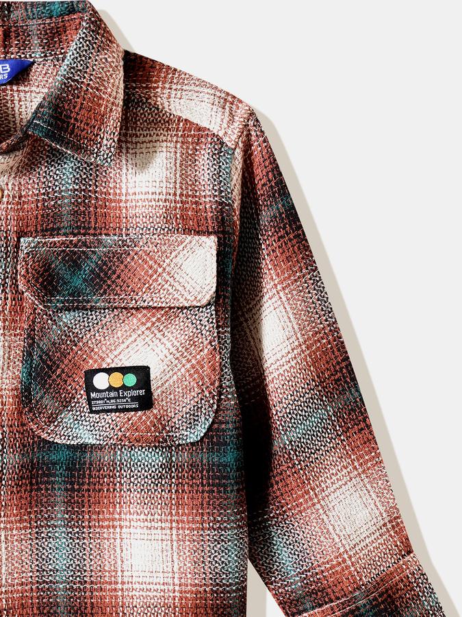 R&B Boys' Brown Checked Shirt