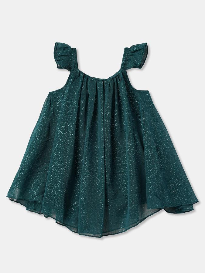 Girls Printed Sleeveless Round Neck Regular Dress