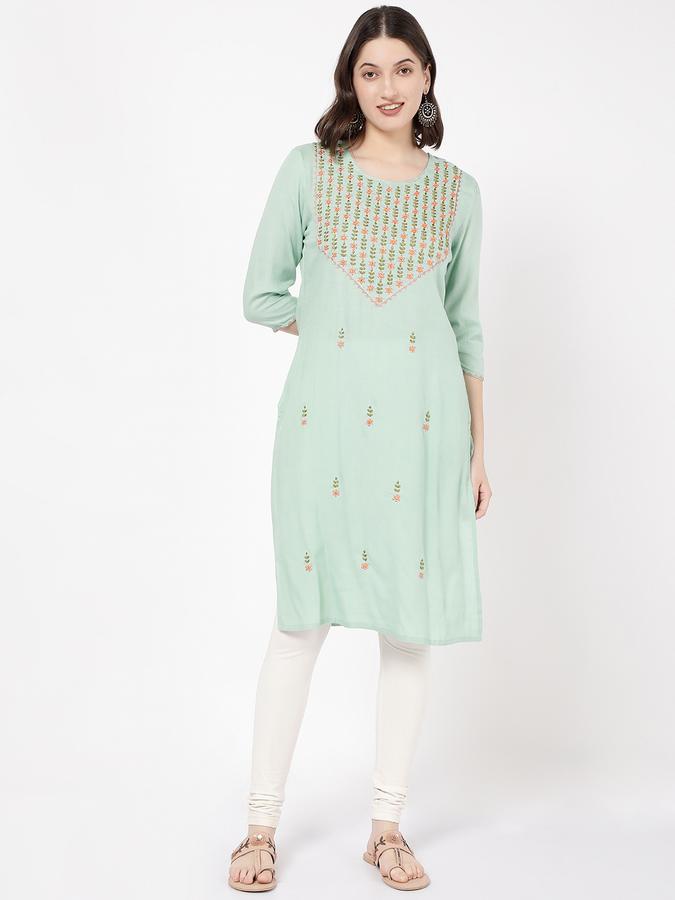 Women Printed Straight Kurta image number 0