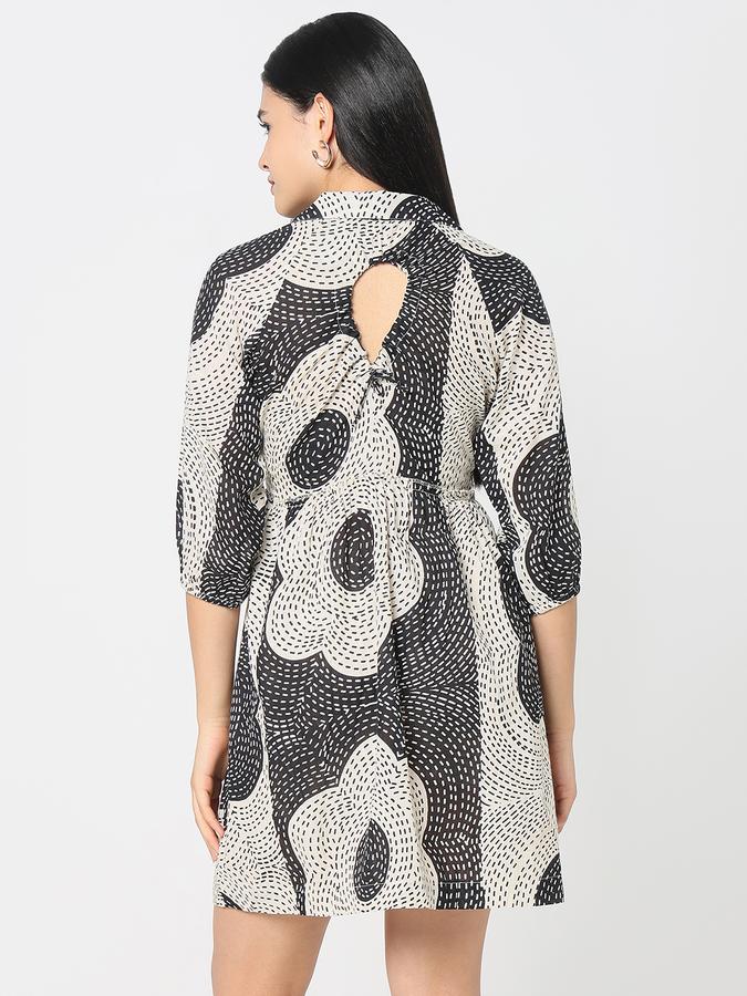 R&B Women's Black Printed Dress