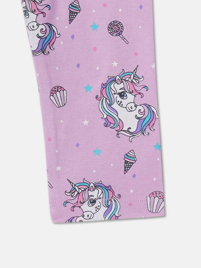 Girls Unicorn Print Leggings image number 2