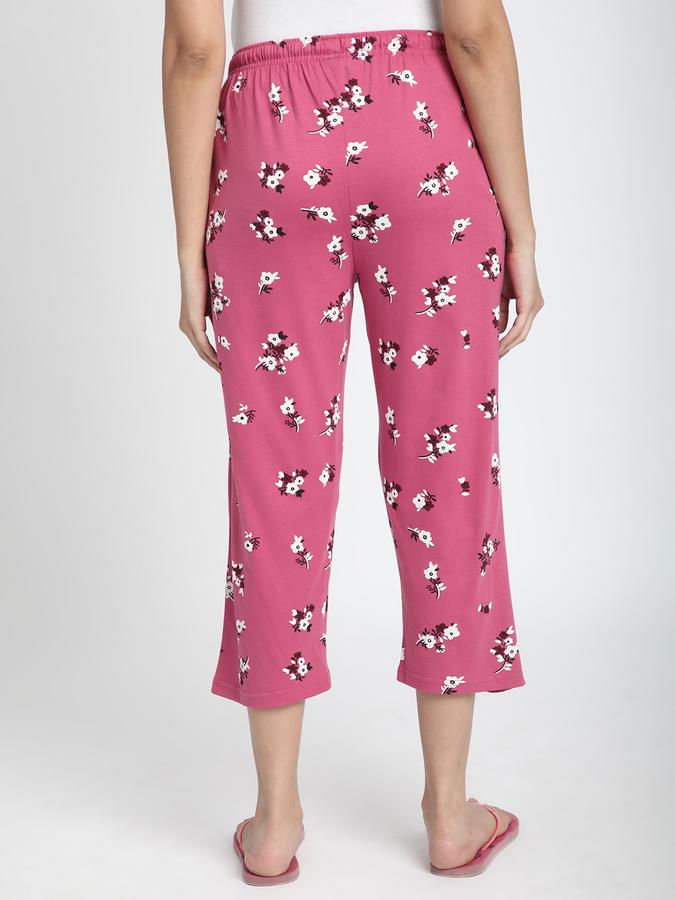 Women Cotton Relaxed Fit Drawstring Printed Capri Pants