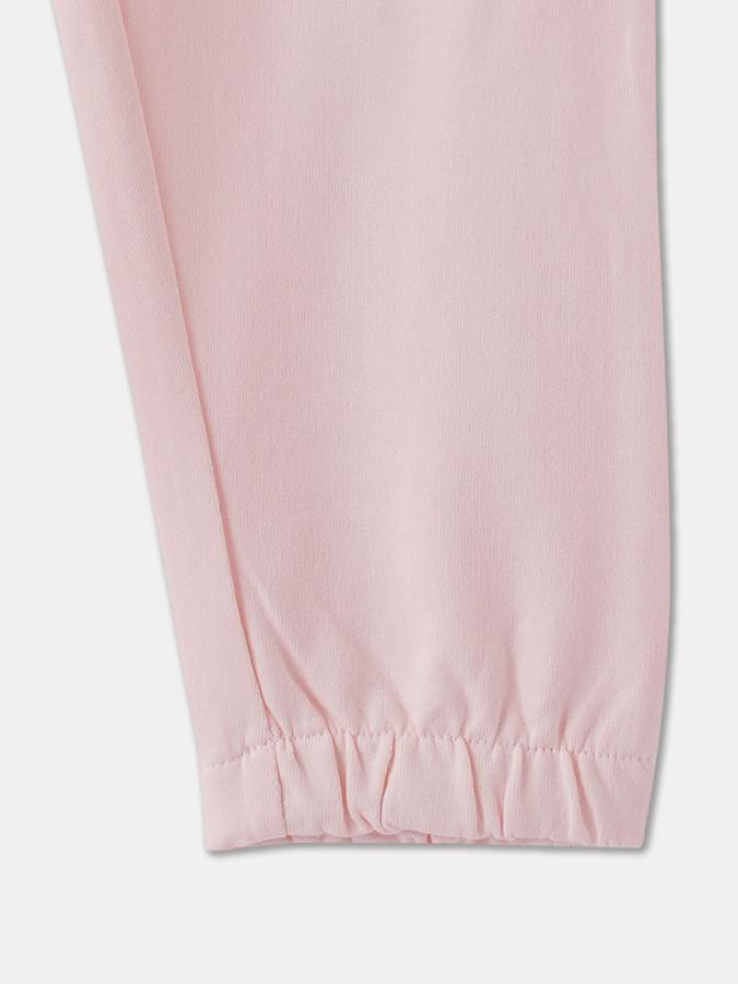 Girls Cotton Tapered Fit Drawstring Waist Cuffed Hem Joggers