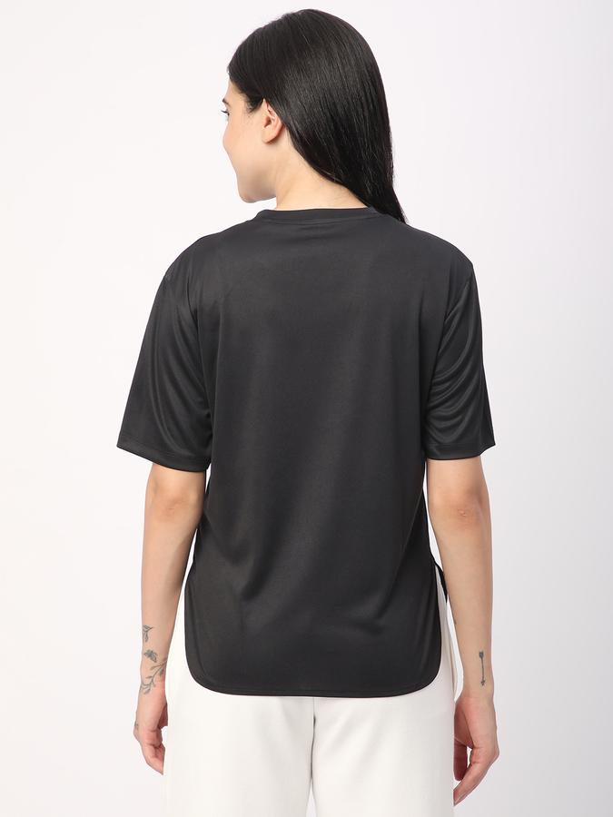 Women Polyester Regular Fit Crew Neck Graphic T-shirt