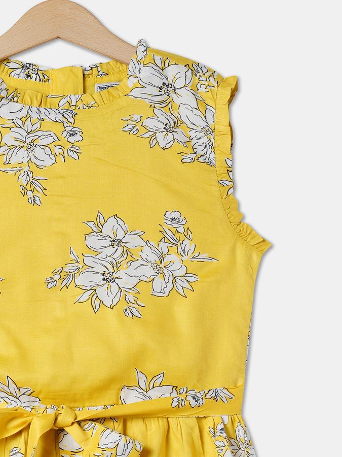 Girls Floral Print A-Line Dress image number 2