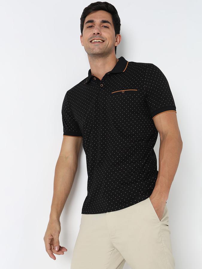 Printed Men Peter Pan Collar T-Shirt image number 0