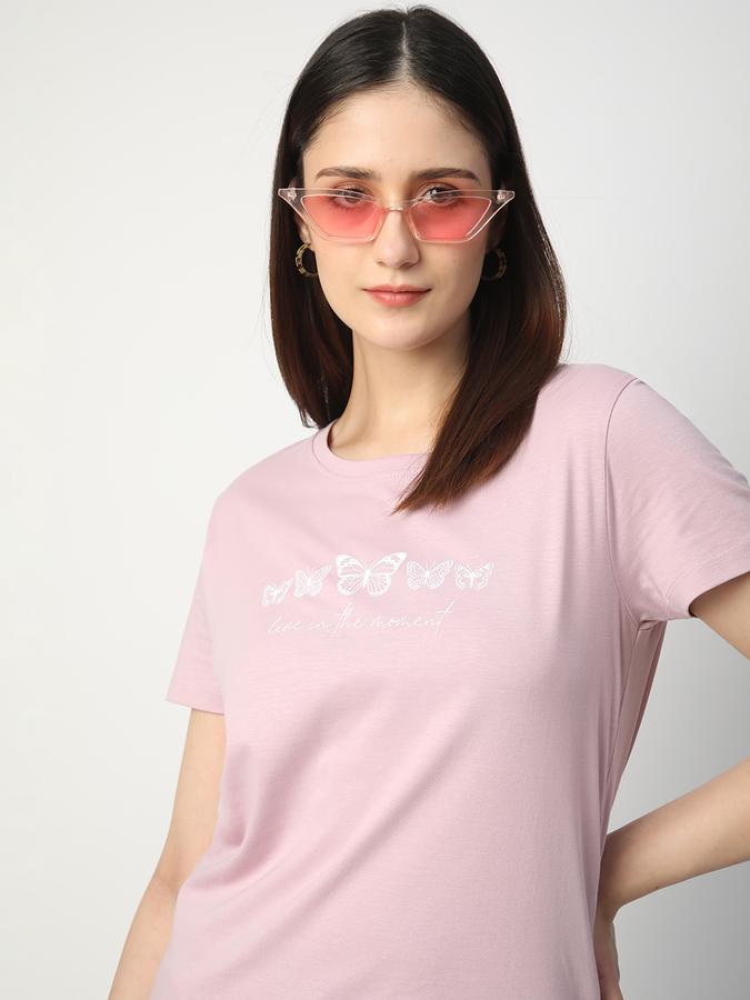 Women Cotton Regular Fit Crew Neck Graphic T-shirt