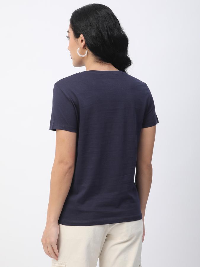 Women Cotton Slim Fit Crew Neck Graphic T-shirt