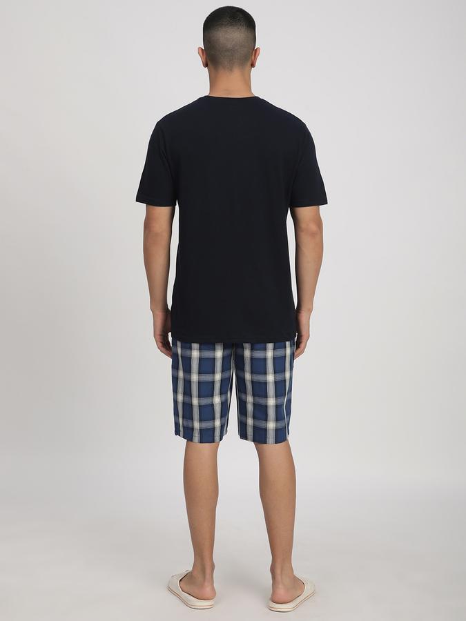 Men Polyester Regular Fit Drawstring Plaid Shorts