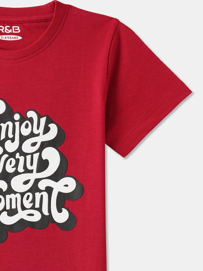 Boys Cotton Regular Fit Crew Neck Graphic T-shirt