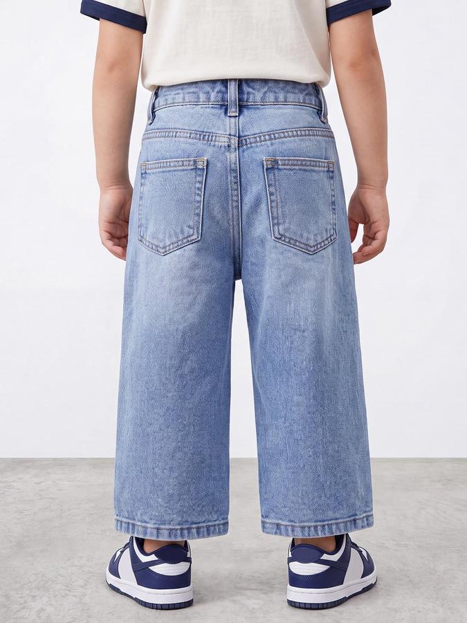 R&B Boys Light Blue Relaxed Fit Mid-Rise Denim Jeans
