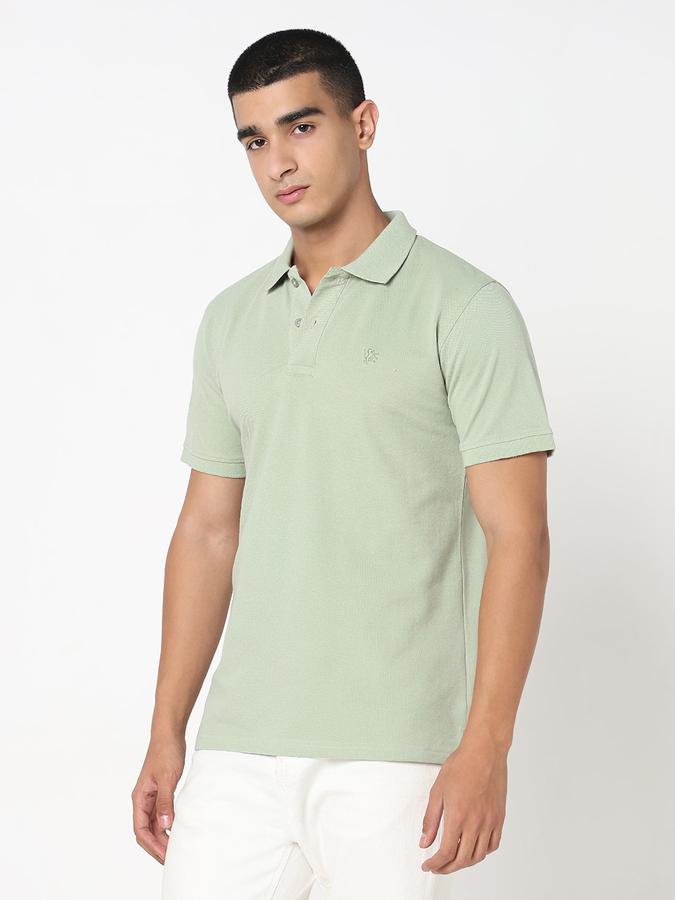 MENS Short Sleeves SOLID POLO WITH DTM EMBROIDERY- DRY FIT image number 2