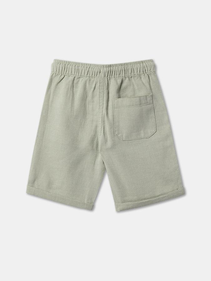 Boys Cotton Relaxed Fit Drawstring Waist Cuffed Hem Shorts