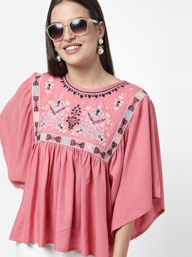 R&B Women's Embroidered Yoke Top image number 0