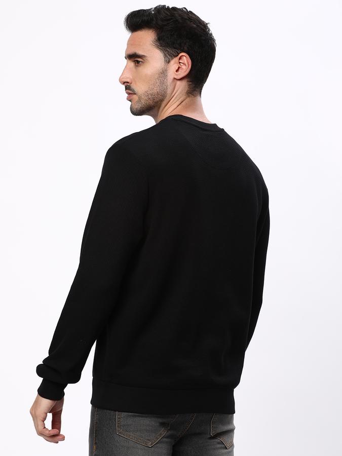 Men Cotton Regular Fit Crew Neck Solid Sweatshirt