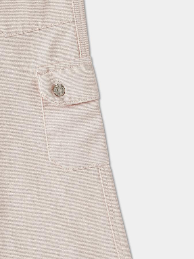 Solid Cargo Pants with Button Closure image number 3