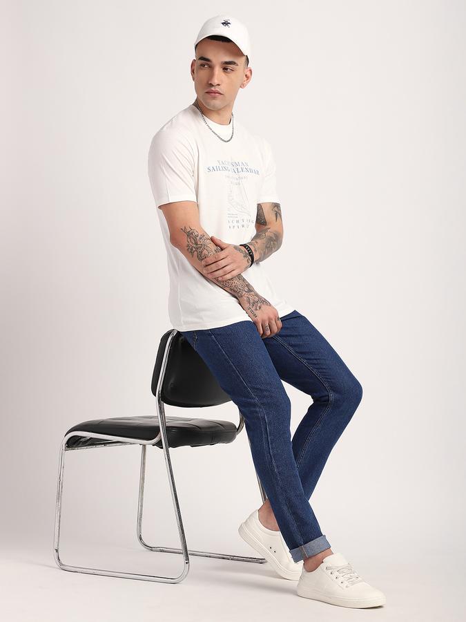 R&B Men's Ivory Printed T-Shirt
