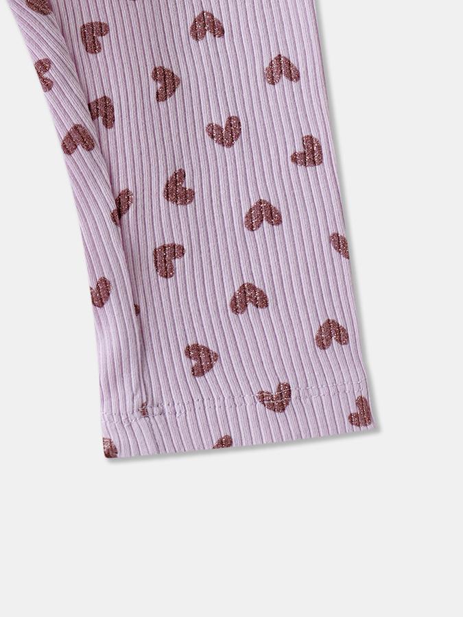 R&B Girls' Purple Printed Leggings