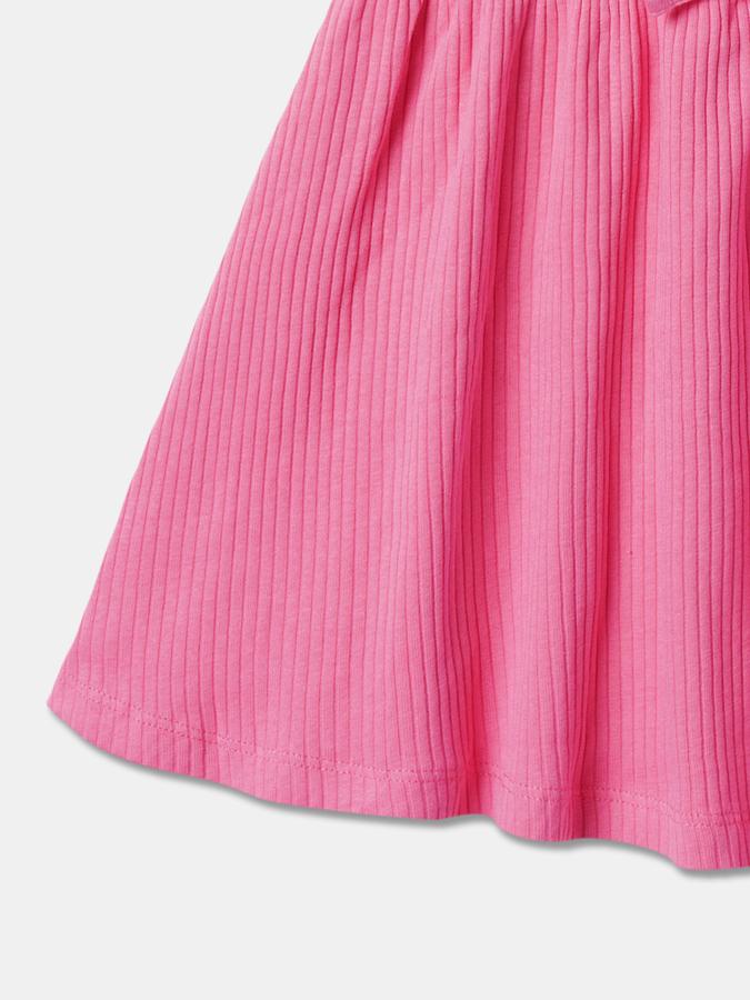 Girls Ribbed Fit & Flare Dress image number 3
