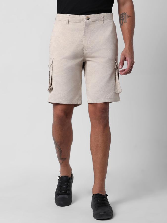 Boys Cotton Regular Fit Button Closure Clean Hem Shorts