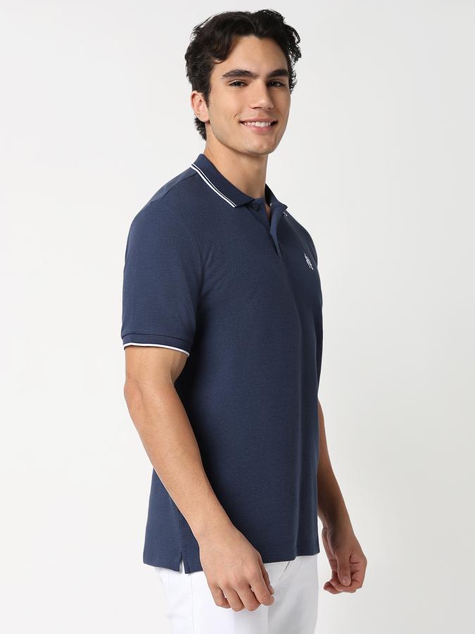 Self Design Men Peter Pan Collar T-Shirt image number 1