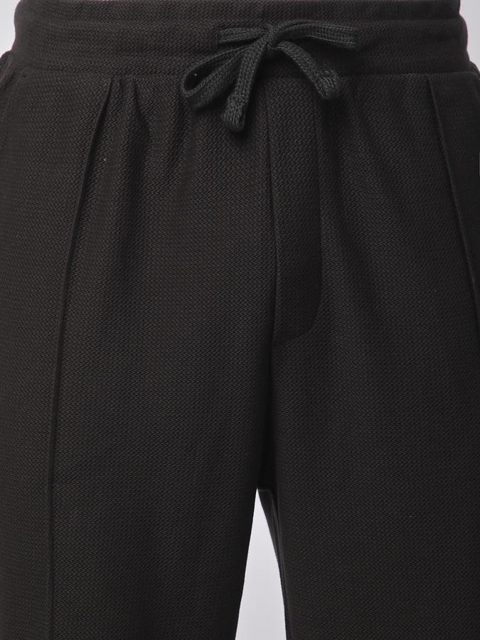 Men Cotton Blend Regular Fit Drawstring Waist Open Hem Trackpants