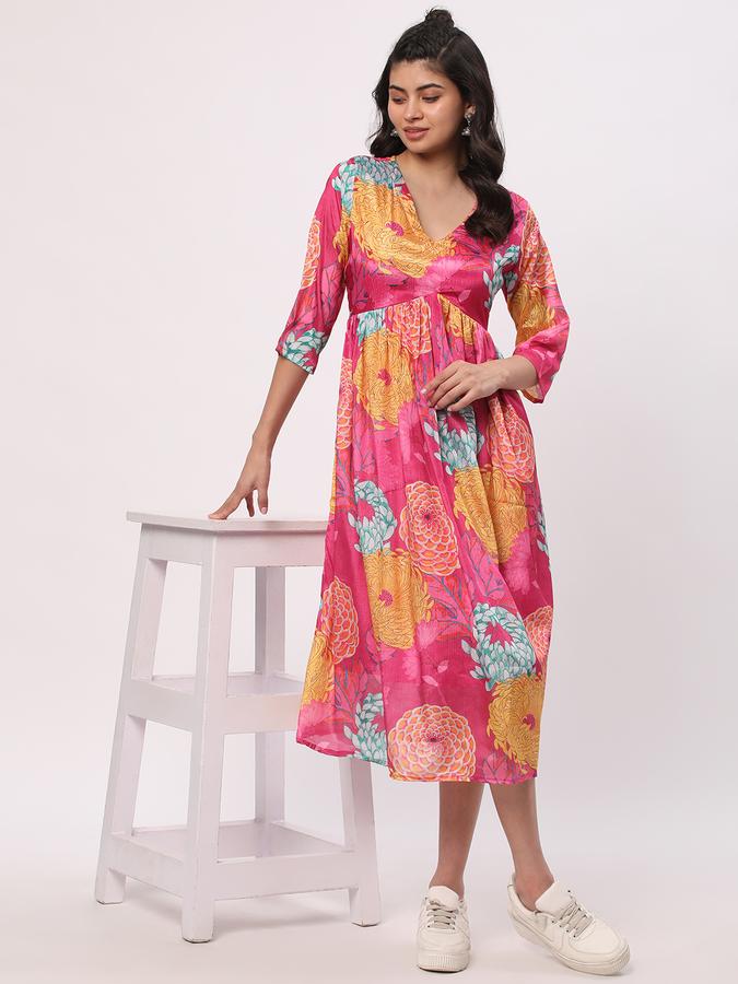 Women Floral Printed Flared Kurta data-index=