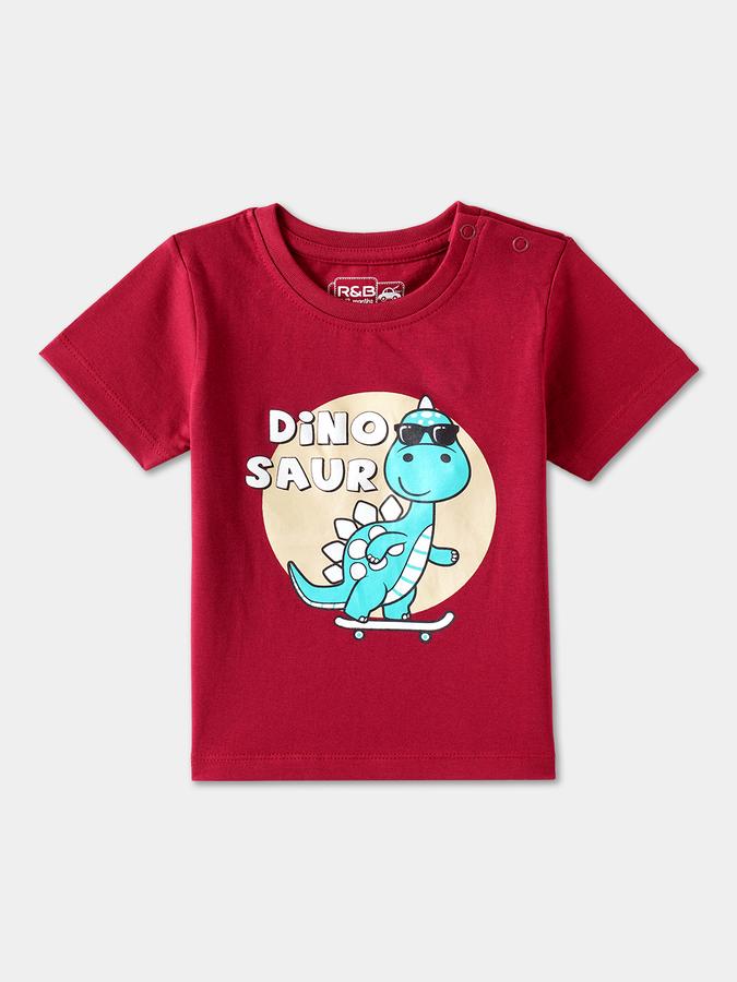 Boys Cotton Regular Fit Crew Neck Graphic T-shirt