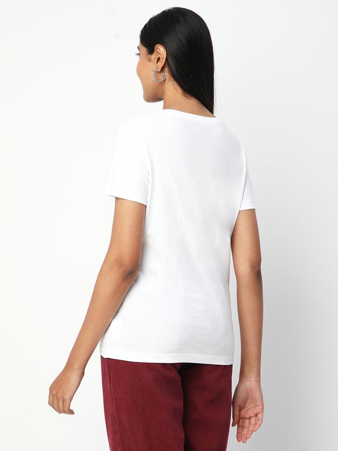 Women Cotton Regular Fit Round Neck Graphic T-shirt