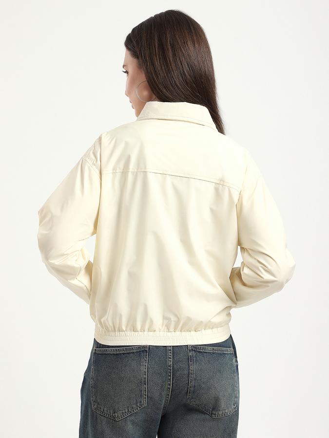 R&B Women Beige Solid Lightweight Jacket