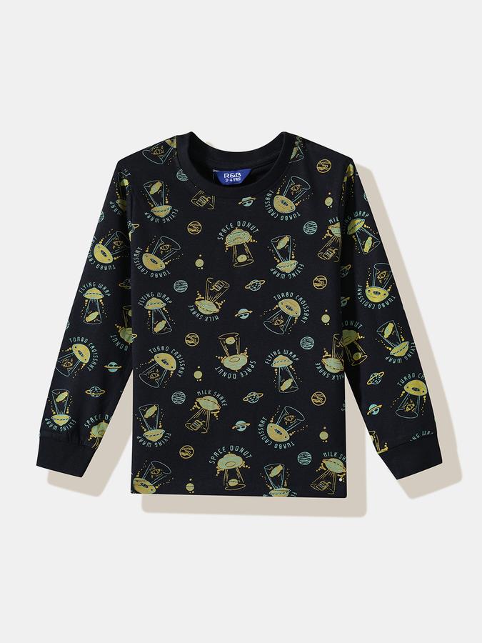 R&B Boys' Navy Printed Co-ord Set